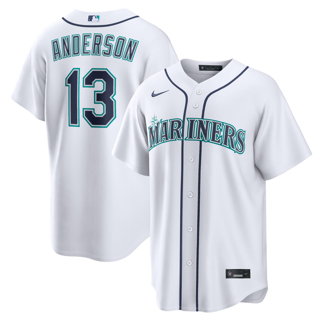 Men's Seattle Mariners Kade Anderson Nike White Home Replica Jersey