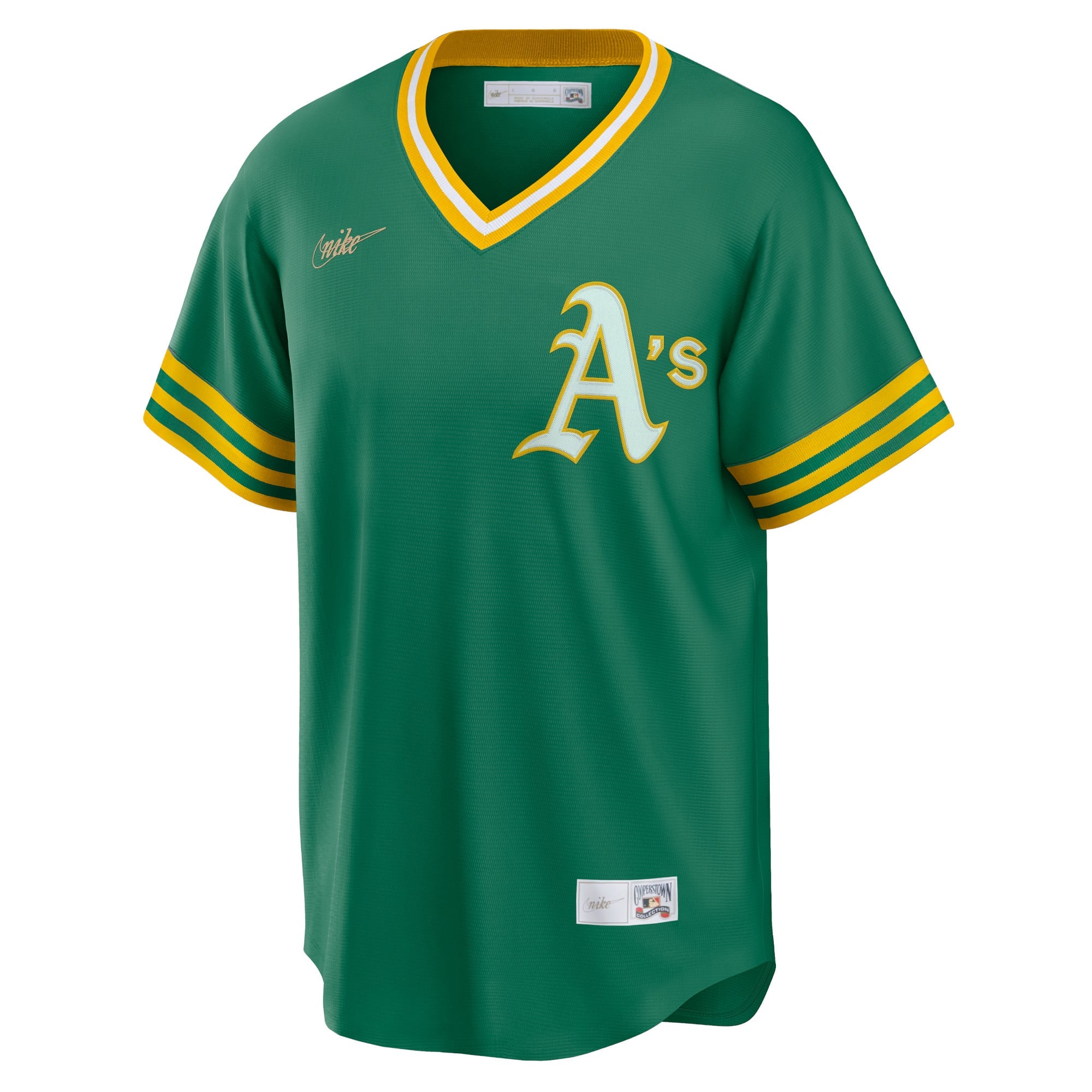 Men's Athletics Nike Kelly Green Road Cooperstown Collection Team Jersey - 3