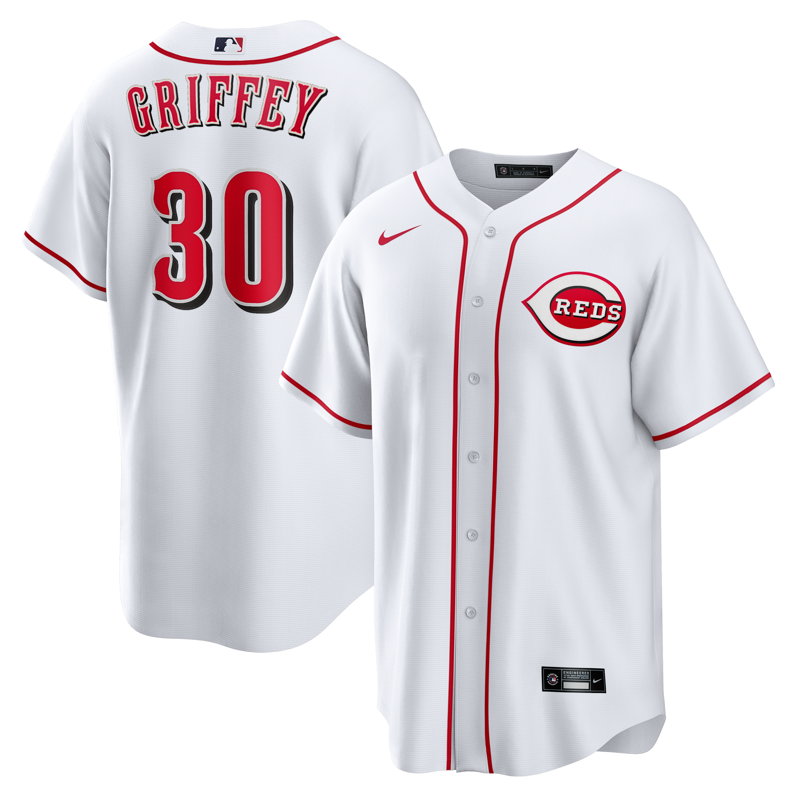 Men's Cincinnati Reds Ken Griffey Jr. Nike White Home Retired Player Replica Jersey