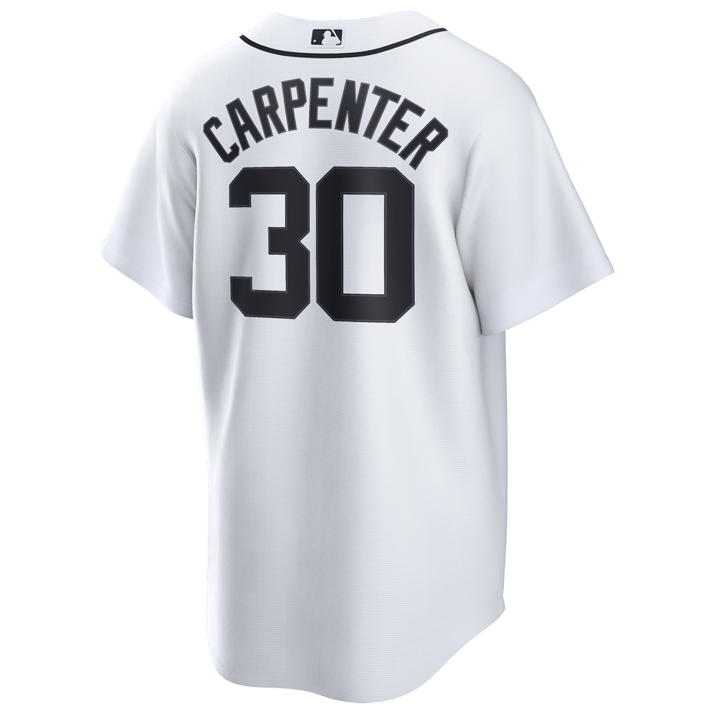 Men's Detroit Tigers Kerry Carpenter Nike White Home Replica Jersey - 4