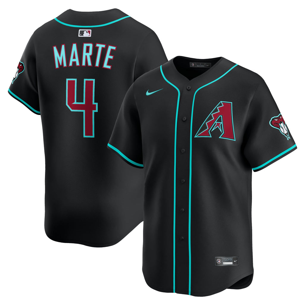 Men's Arizona Diamondbacks Ketel Marte Nike Black Alternate Limited Jersey - 2