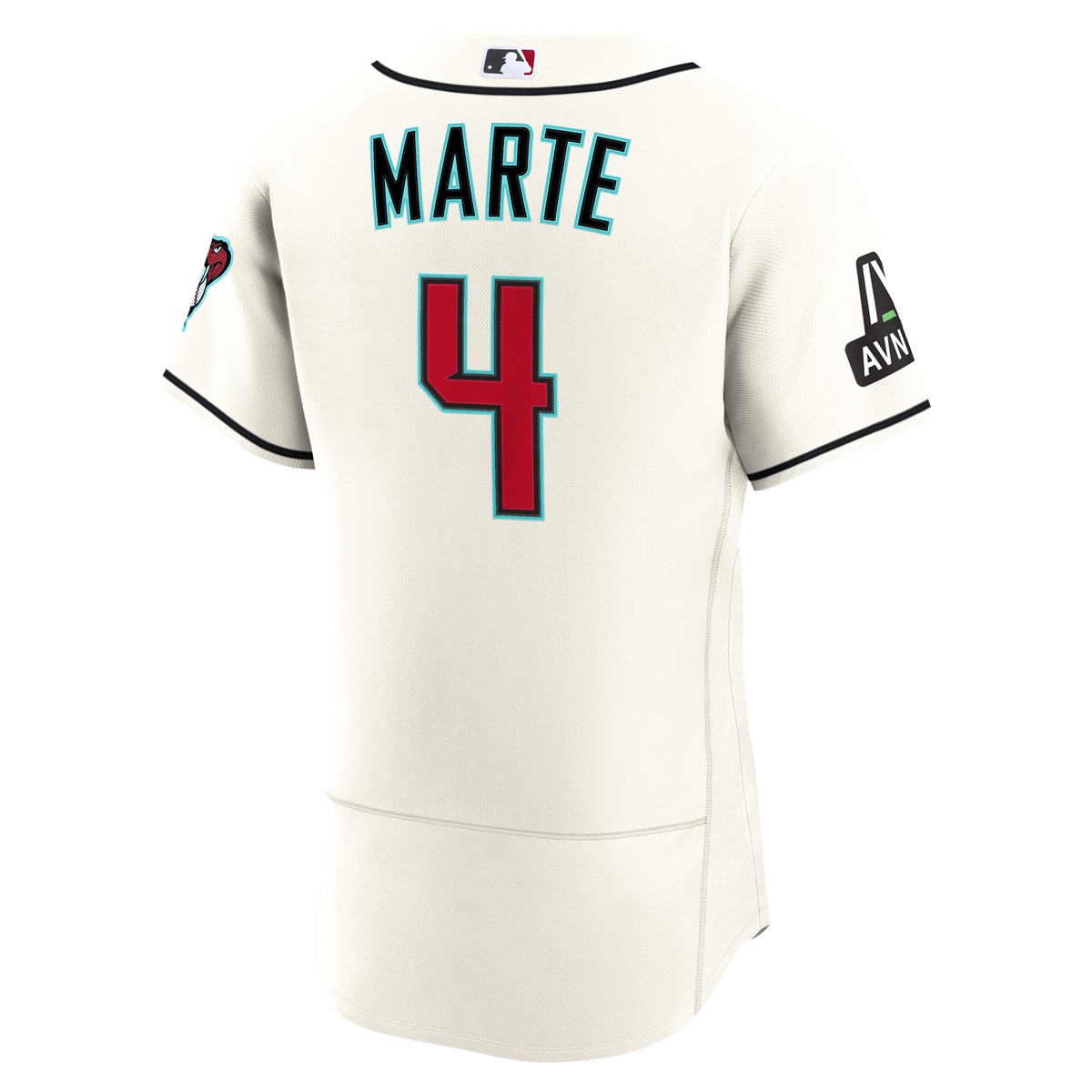 Men's Arizona Diamondbacks Ketel Marte Nike Cream Home Authentic Sponsor Patch Jersey - 4