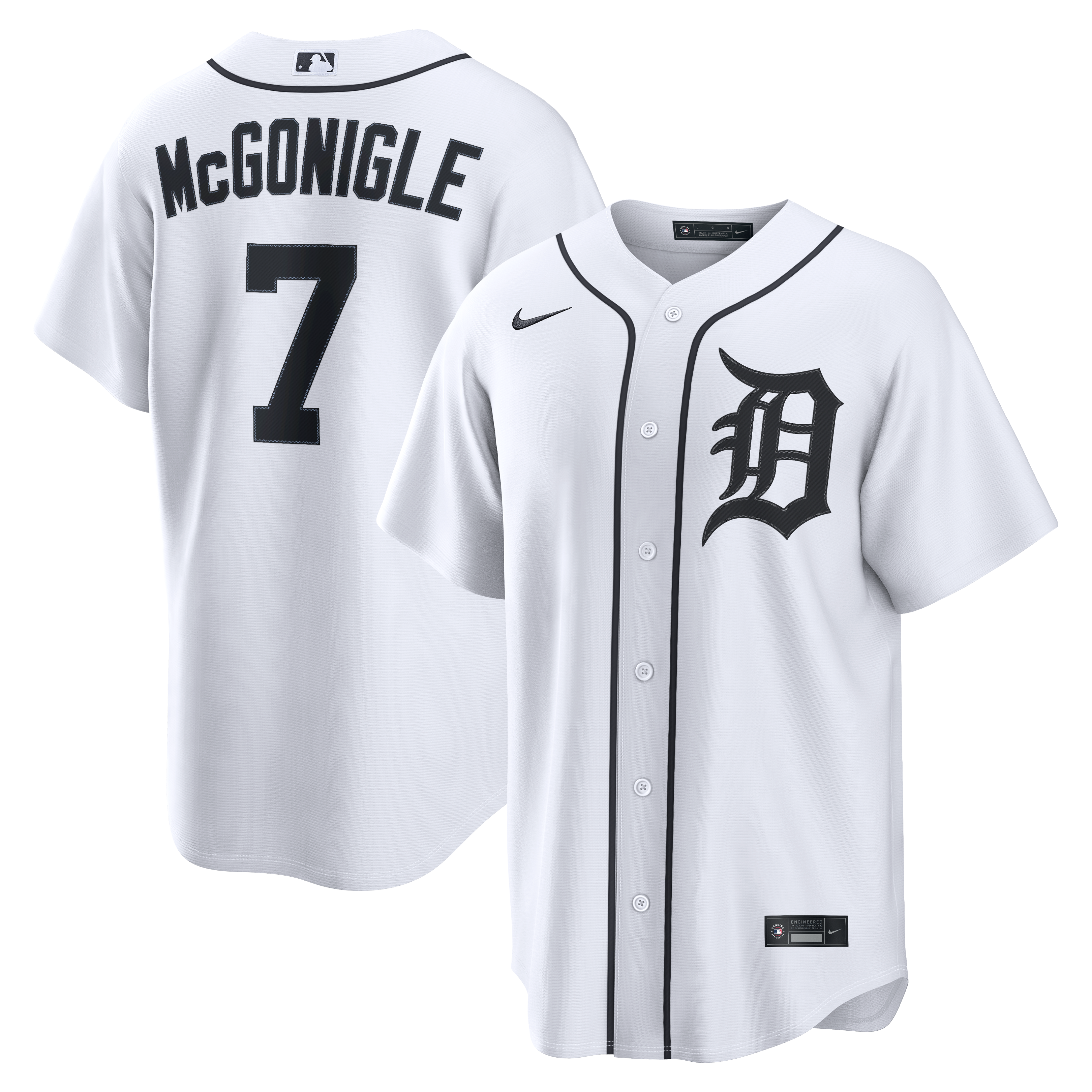 Men's Detroit Tigers Kevin McGonigle Nike White Home Replica Jersey - 2