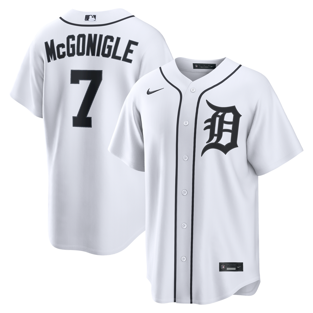 Men's Detroit Tigers Kevin McGonigle Nike White Home Replica Jersey