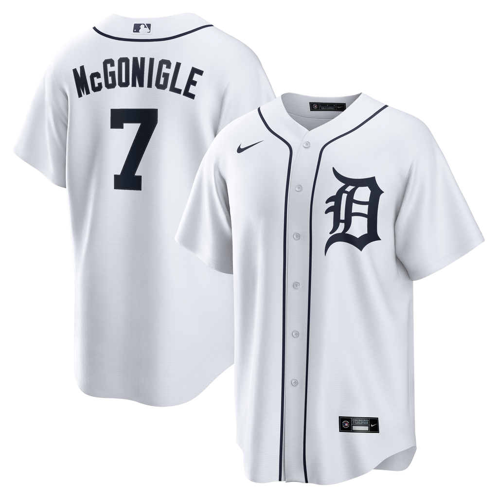 Men's Detroit Tigers Kevin McGonigle Nike White Home Replica Jersey