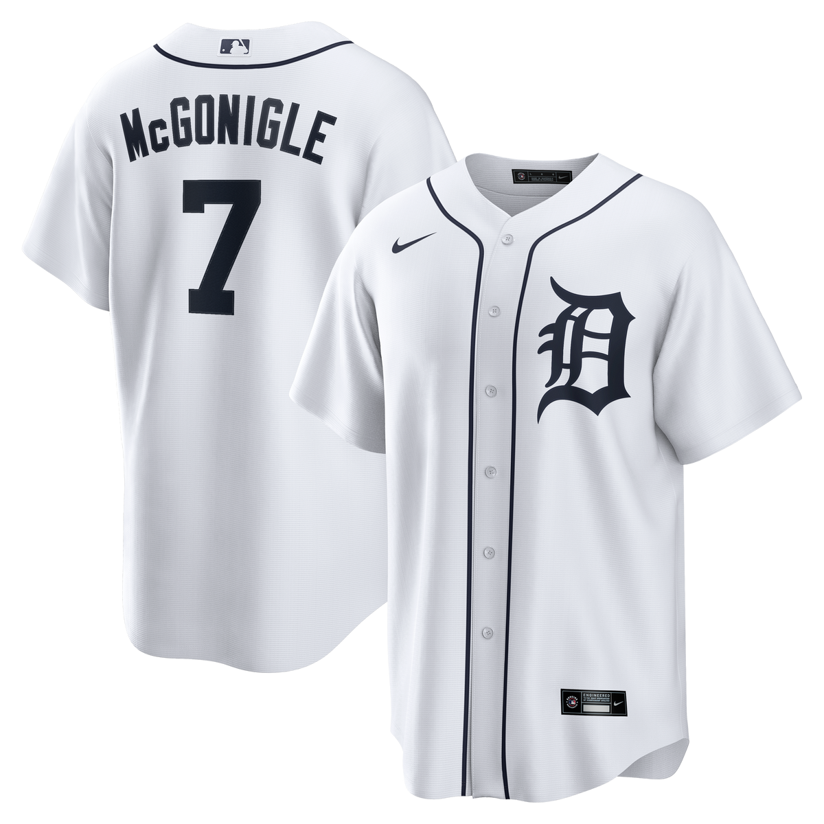 Men's Detroit Tigers Kevin McGonigle Nike White Home Replica Jersey
