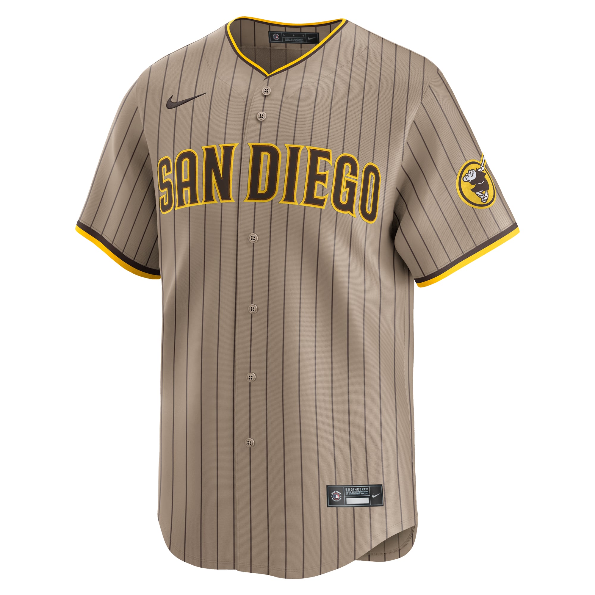 Men's San Diego Padres Nike Khaki Alternate Limited Jersey - 3