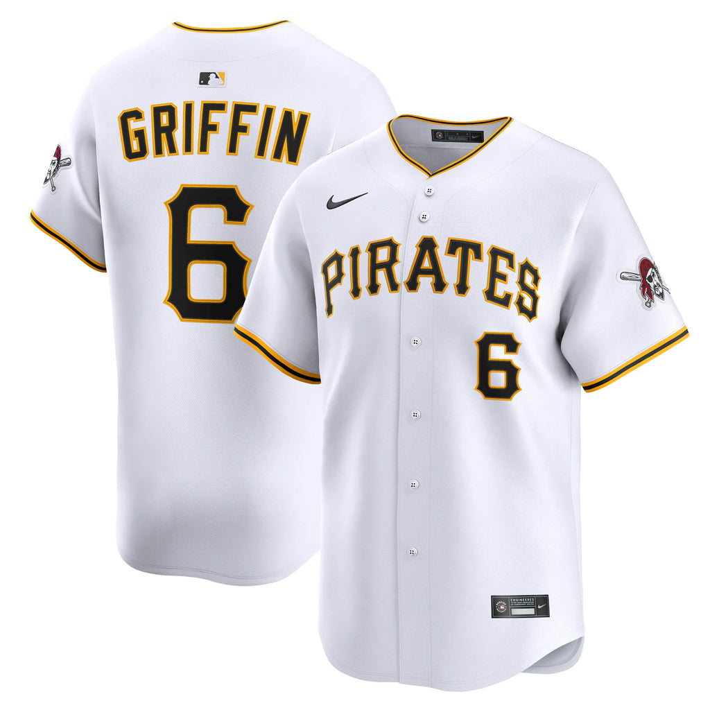 Men's Pittsburgh Pirates Konnor Griffin Nike White Home Limited Jersey - 2