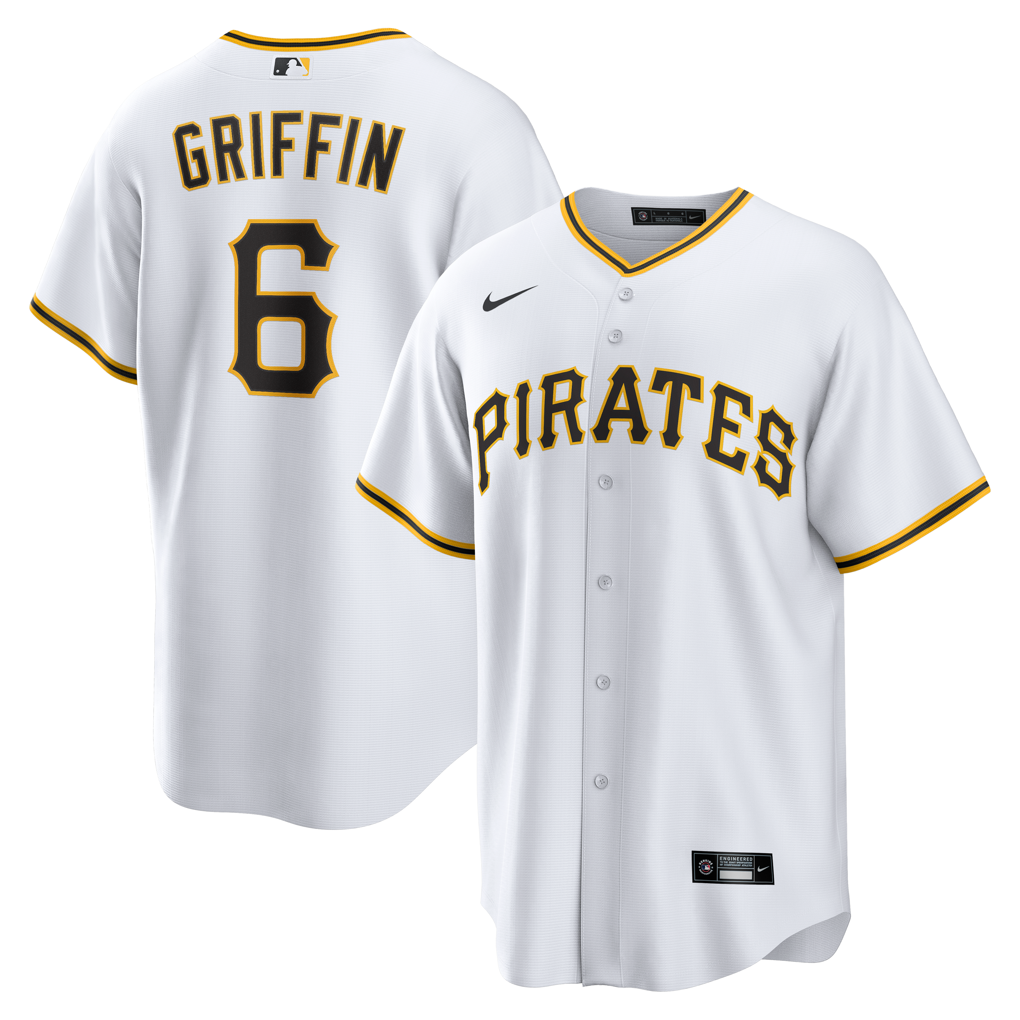 Men's Pittsburgh Pirates Konnor Griffin Nike White Home Replica Jersey - 2