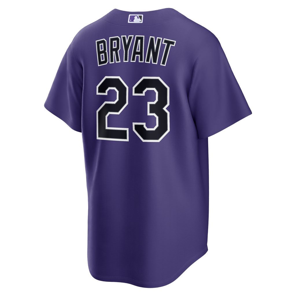 Men's Colorado Rockies Kris Bryant Nike Purple Alternate Replica Jersey - 4
