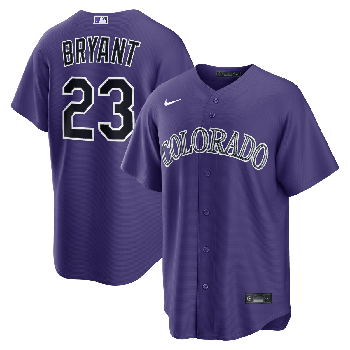 Men's Colorado Rockies Kris Bryant Nike Purple Alternate Replica Jersey