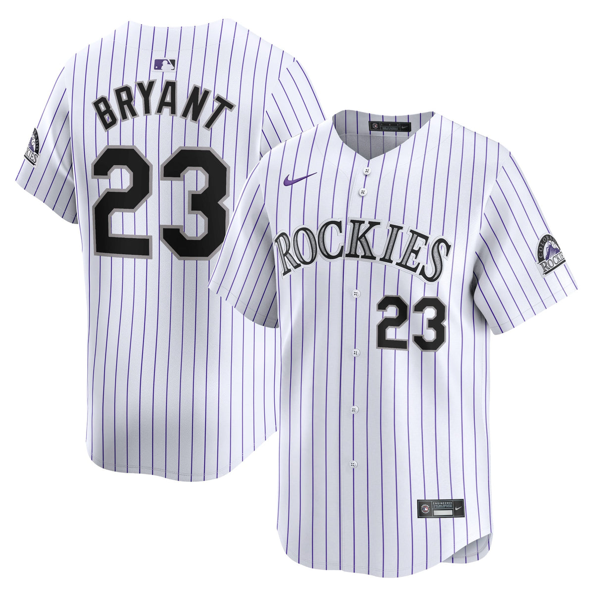 Men's Colorado Rockies Kris Bryant Nike White Home Limited Player Jersey - 2