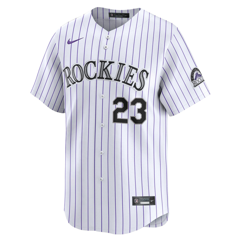 Men's Colorado Rockies Kris Bryant Nike White Home Limited Player Jersey - 3