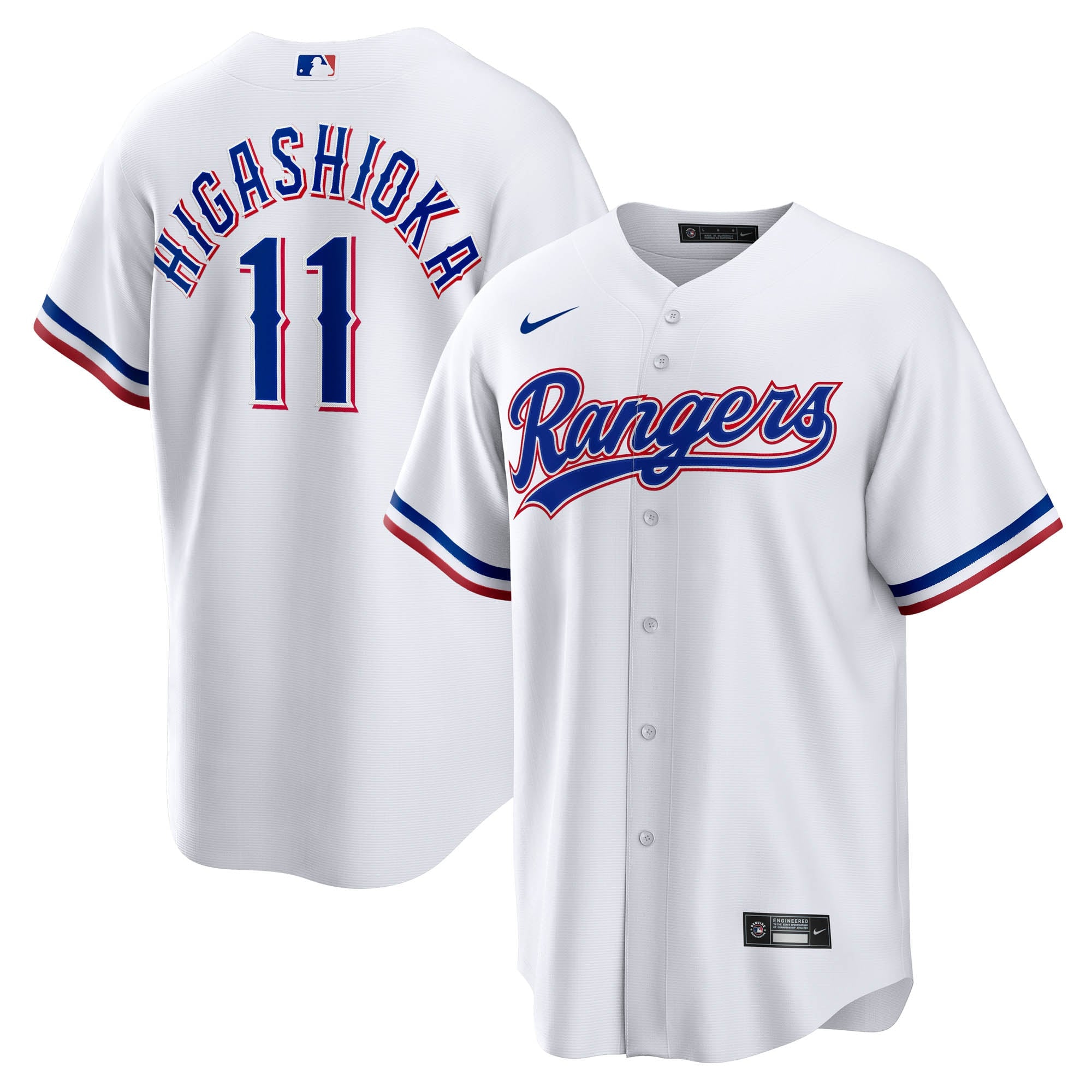 Men's Texas Rangers Kyle Higashioka Nike White Home Replica Jersey - 2