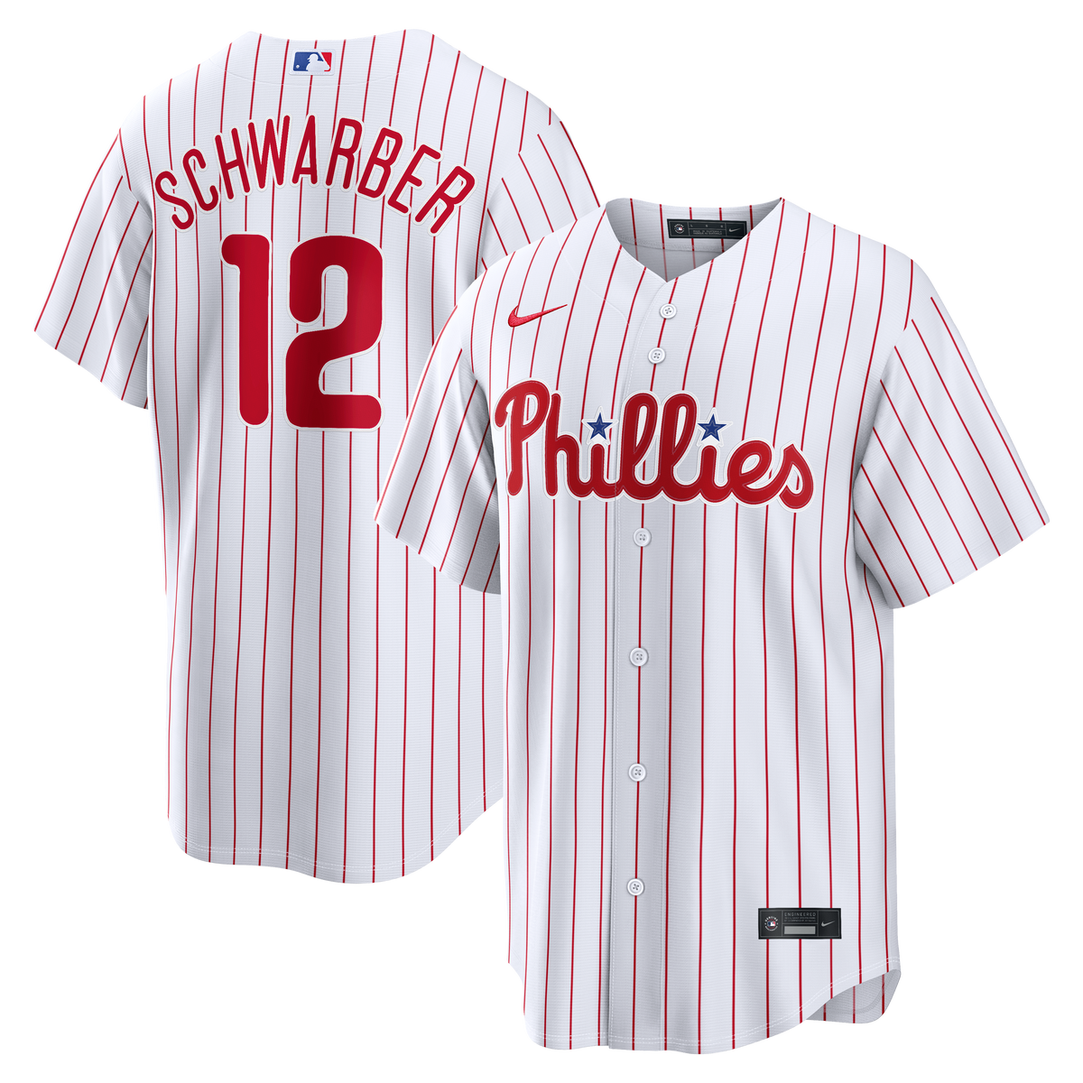 Men's Philadelphia Phillies Kyle Schwarber Nike White Home Replica Jersey - 2