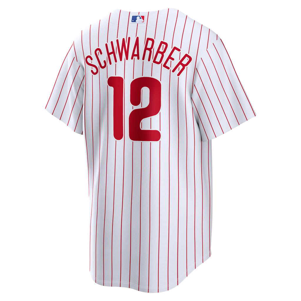 Men's Philadelphia Phillies Kyle Schwarber Nike White Home Replica Jersey - 4