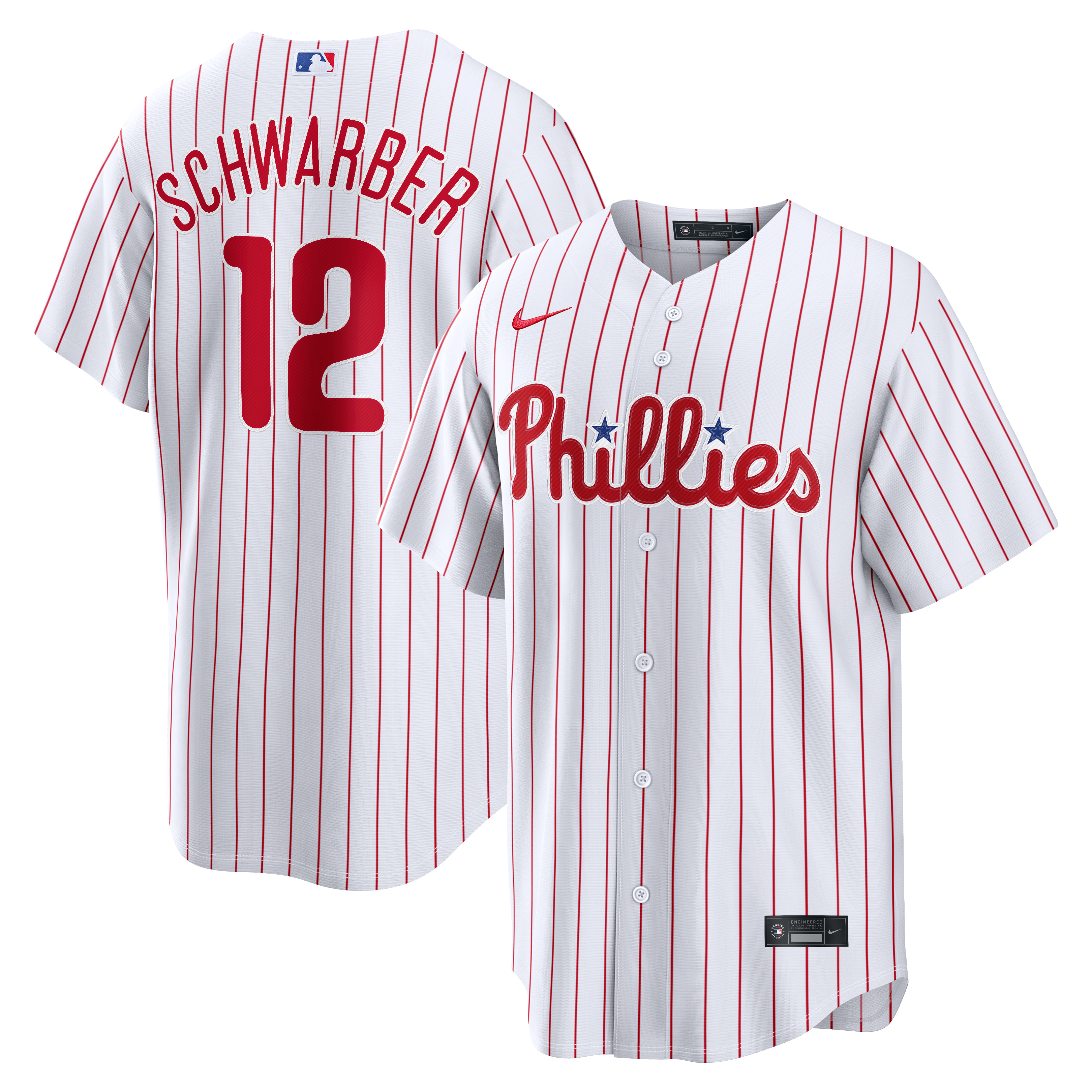 Men's Philadelphia Phillies Kyle Schwarber Nike White Home Replica Jersey