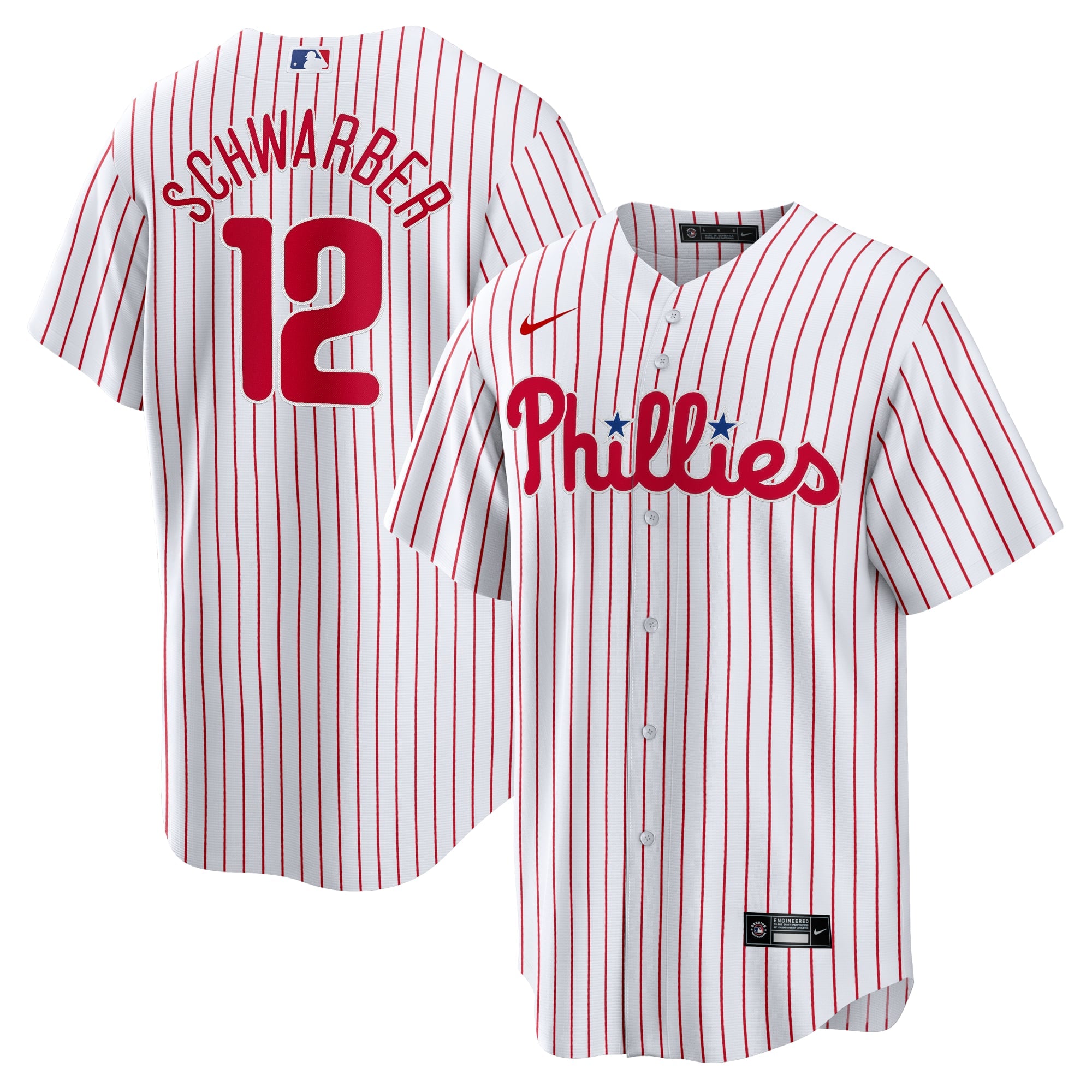 Men's Philadelphia Phillies Kyle Schwarber Nike White Replica Player Jersey - 2