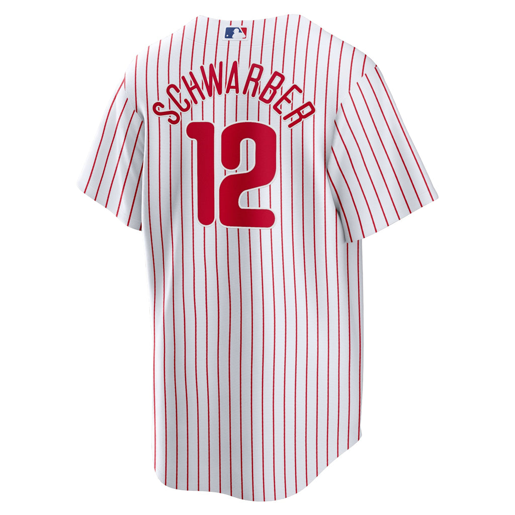 Men's Philadelphia Phillies Kyle Schwarber Nike White Replica Player Jersey - 4