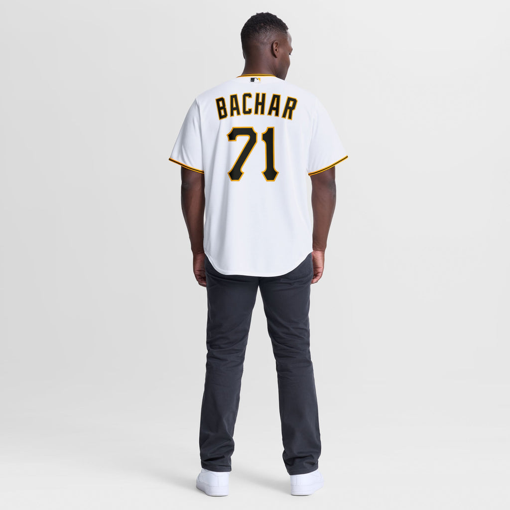 Men's Pittsburgh Pirates Lake Bachar Nike White Home Replica Jersey - 4