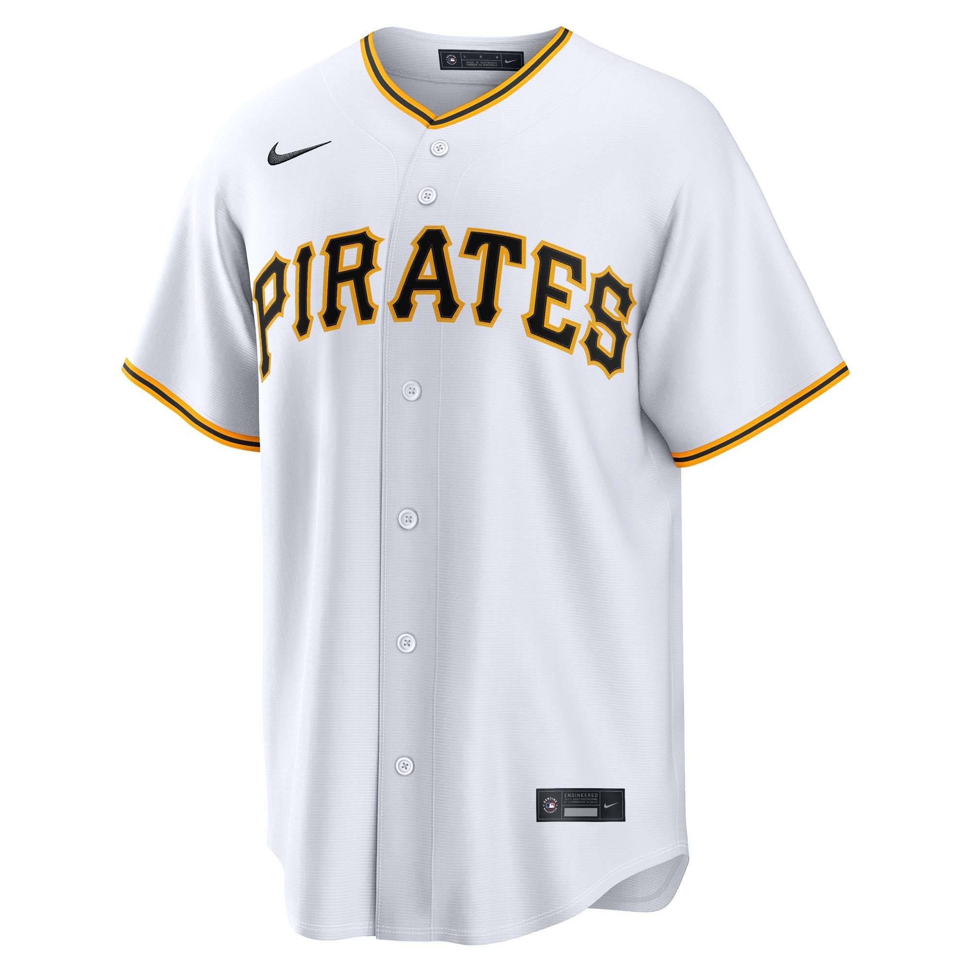 Men's Pittsburgh Pirates Lake Bachar Nike White Home Replica Jersey - 5