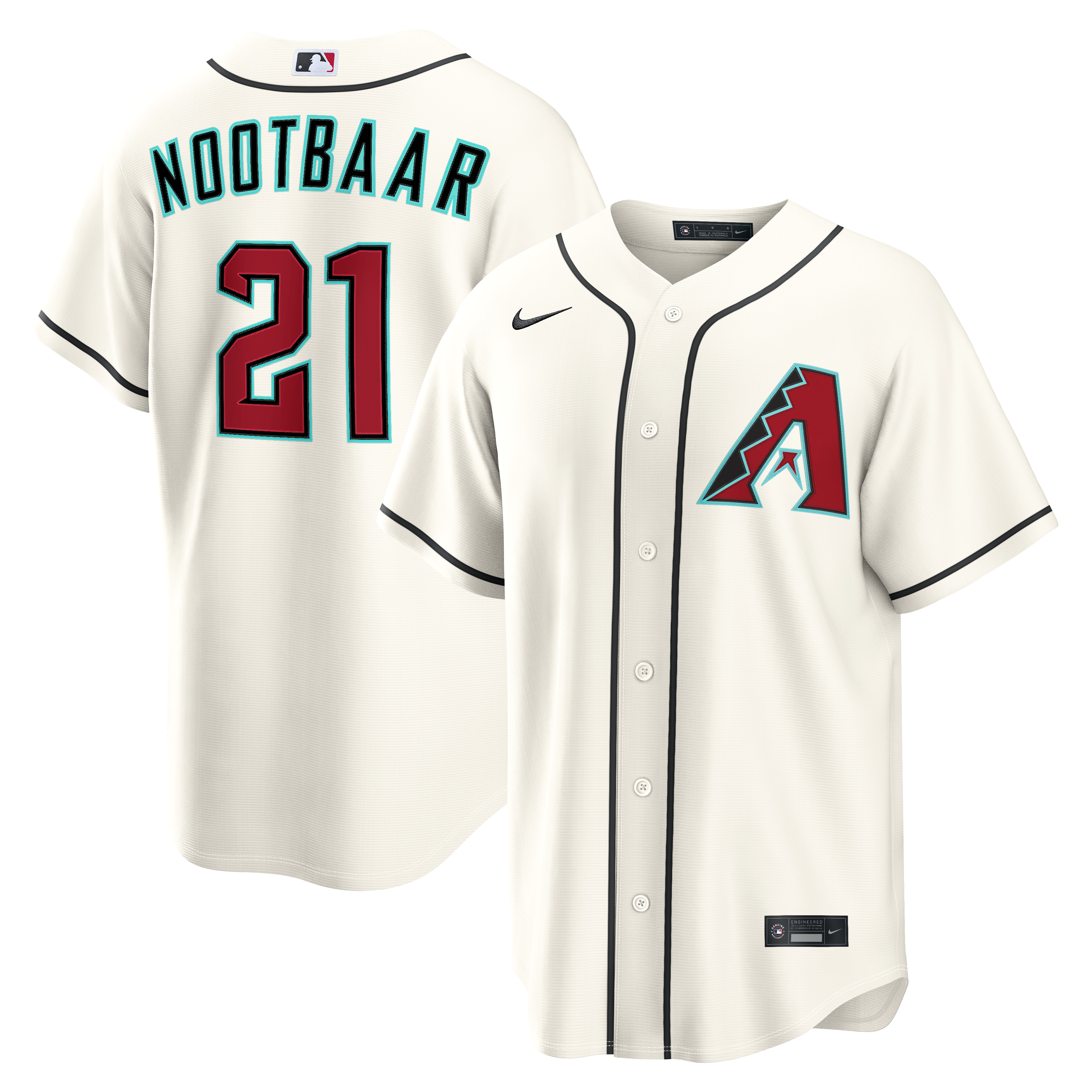Men's Arizona Diamondbacks Lars Nootbaar Nike Cream Home Replica Jersey - 2