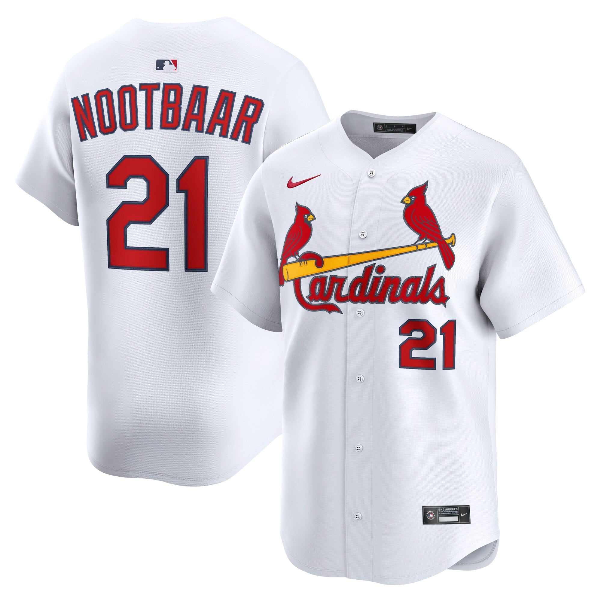Men's St. Louis Cardinals Lars Nootbaar Nike White Home Limited Player Jersey - 2