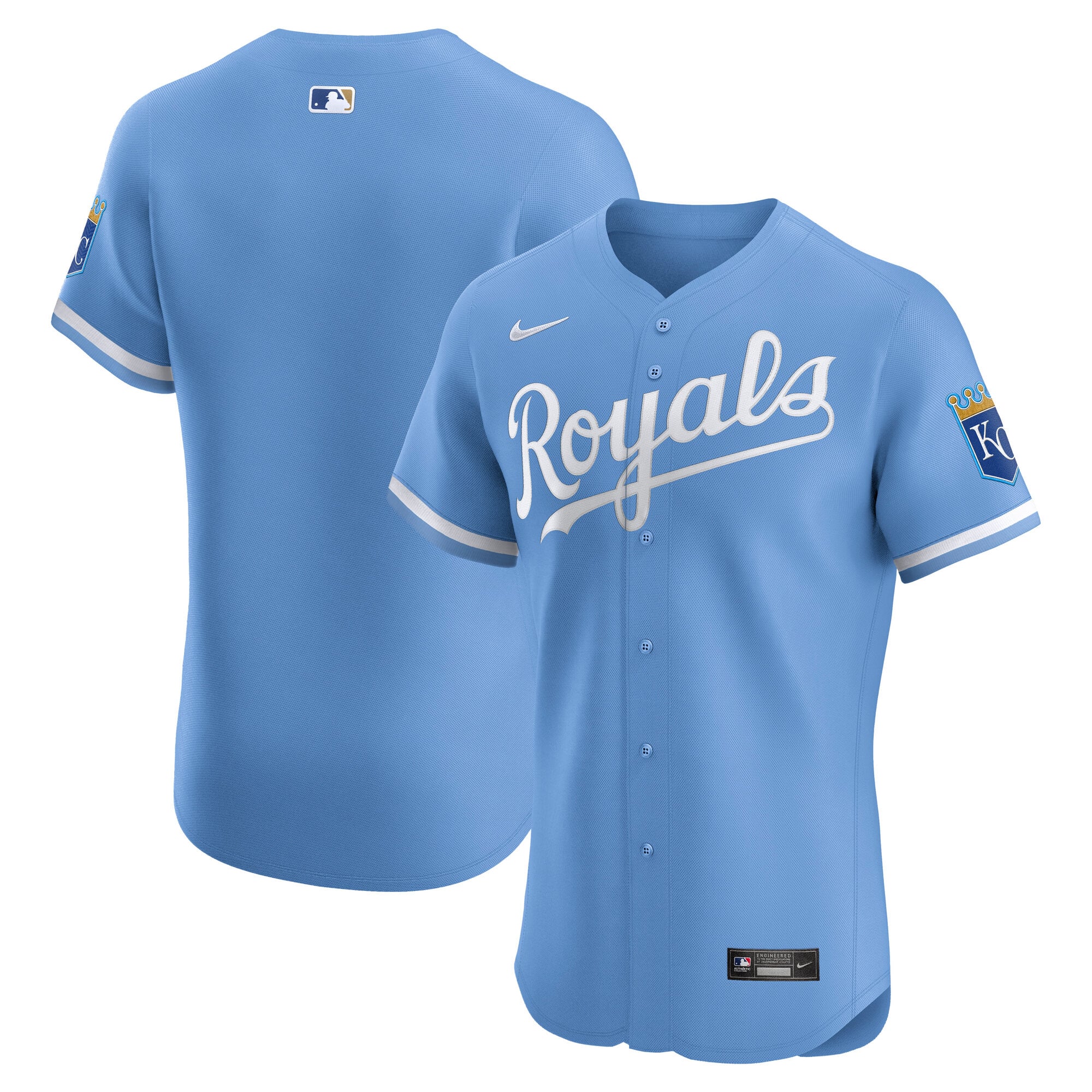 Men's Kansas City Royals Nike Light Blue Alternate Elite Jersey - 2