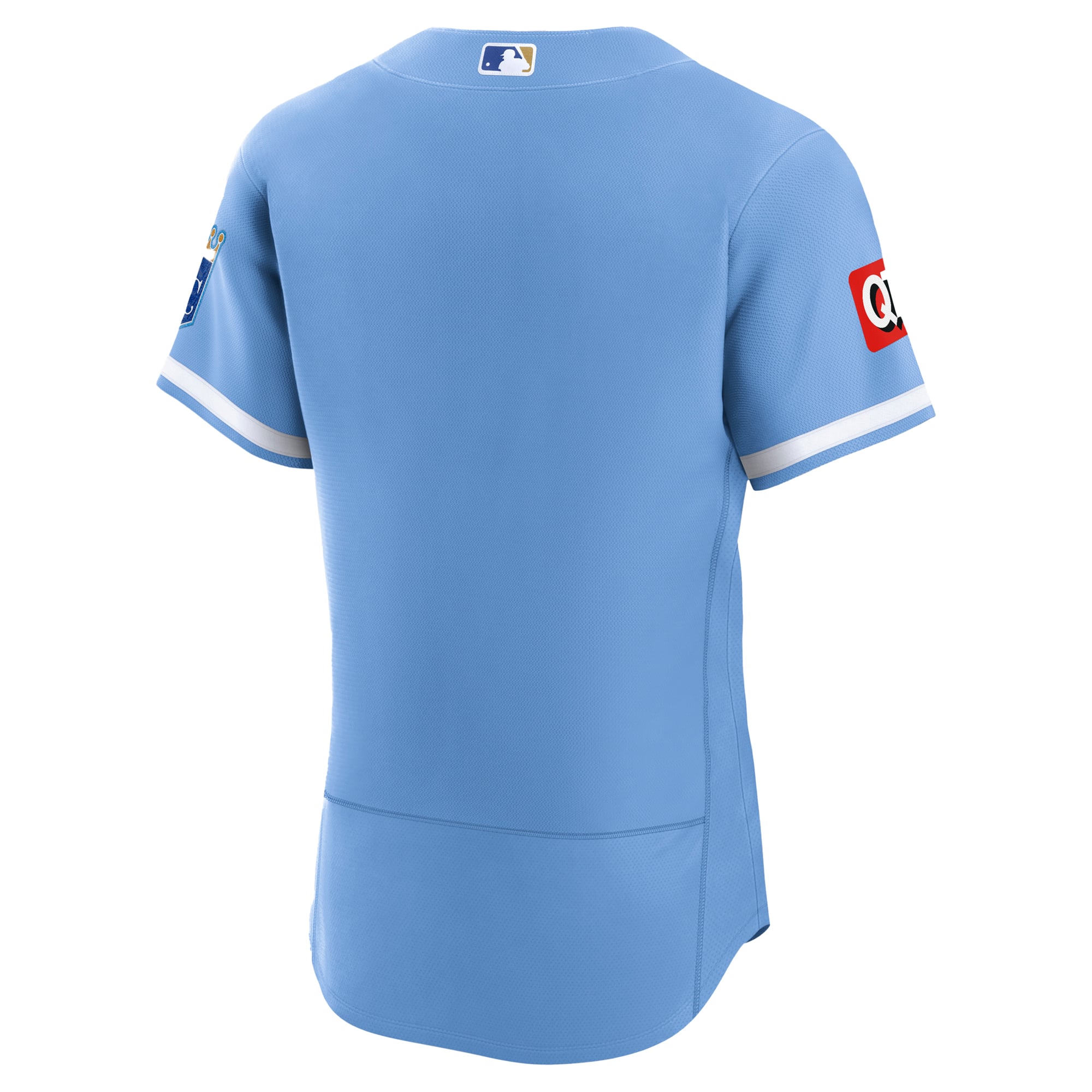 Men's Kansas City Royals Nike Light Blue Alternate Sponsor Patch Authentic Jersey - 4