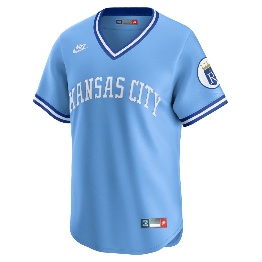 Men's Kansas City Royals Nike Light Blue Cooperstown Collection Limited Jersey - 3