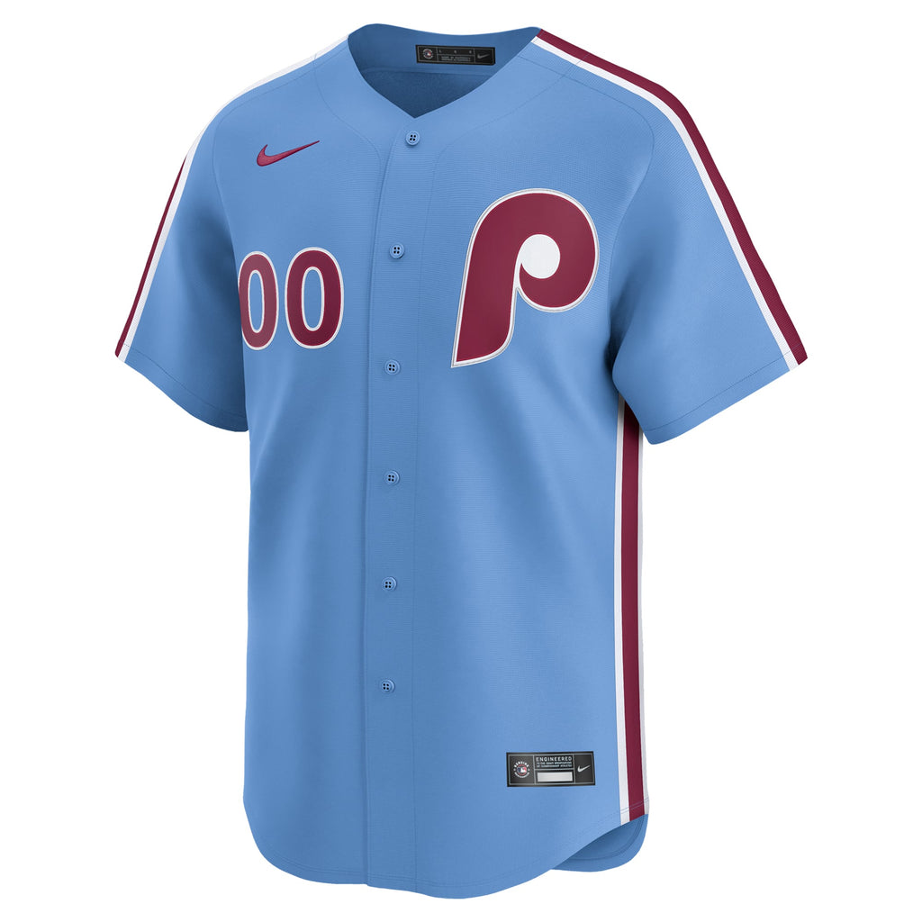 Men's Philadelphia Phillies Nike Light Blue Alternate Limited Custom Jersey - 3