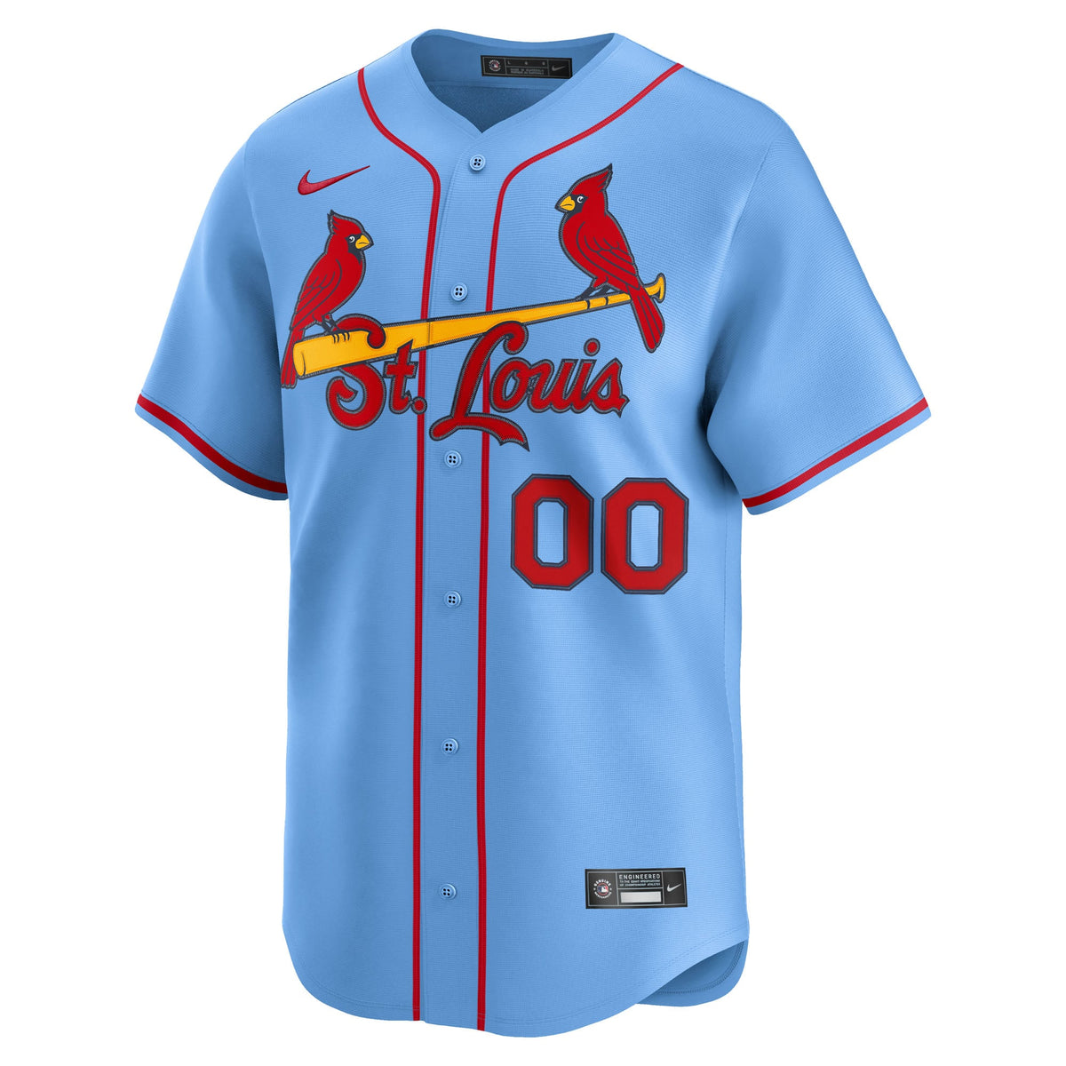 Men's St. Louis Cardinals Nike Light Blue Alternate Limited Custom Jersey - 3