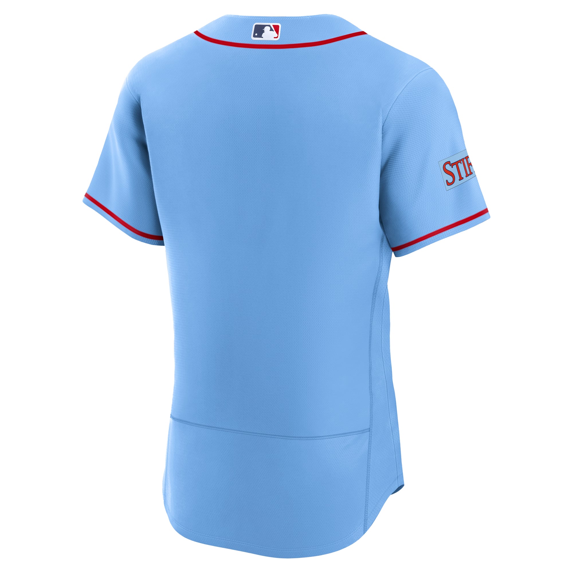 Men's St. Louis Cardinals Nike Light Blue Alternate Sponsor Patch Authentic Jersey - 4