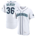 Men's Seattle Mariners Logan Gilbert Nike White Home 50th Season Authentic Jersey