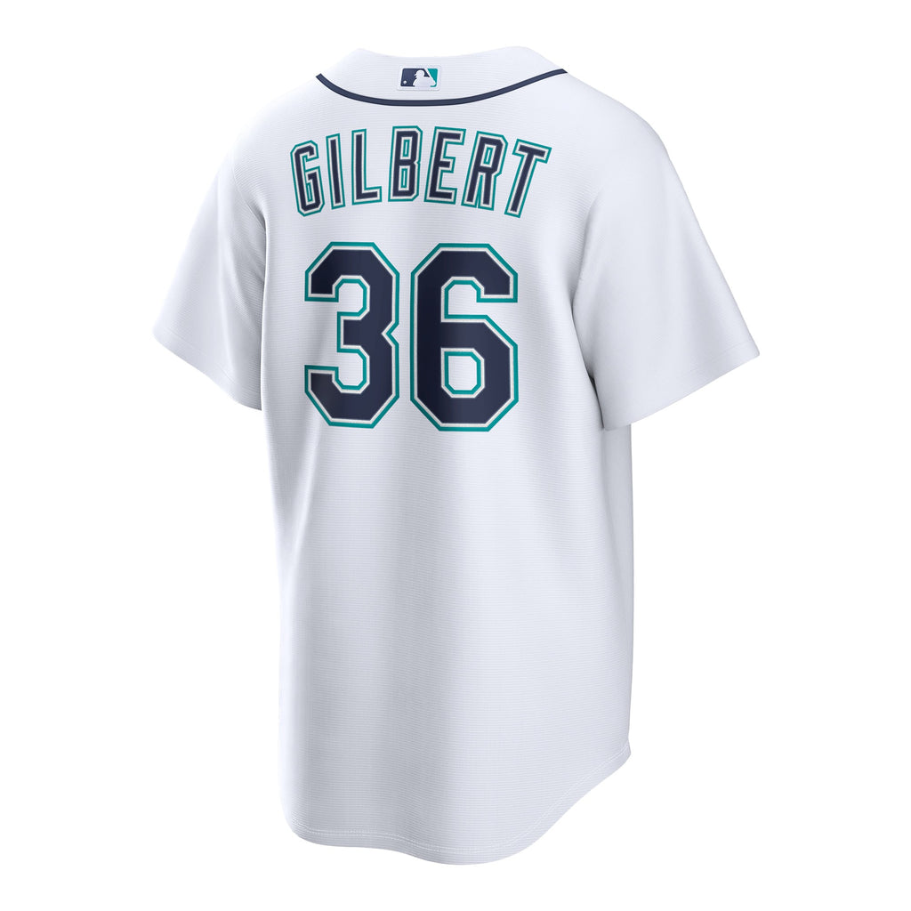 Men's Seattle Mariners Logan Gilbert Nike White Home Replica Jersey - 4