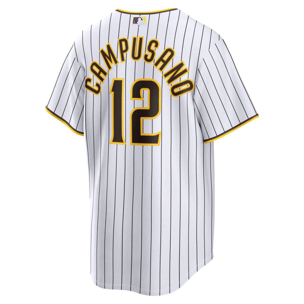 Men's San Diego Padres Luis Campusano Nike White Home Replica Jersey - 4