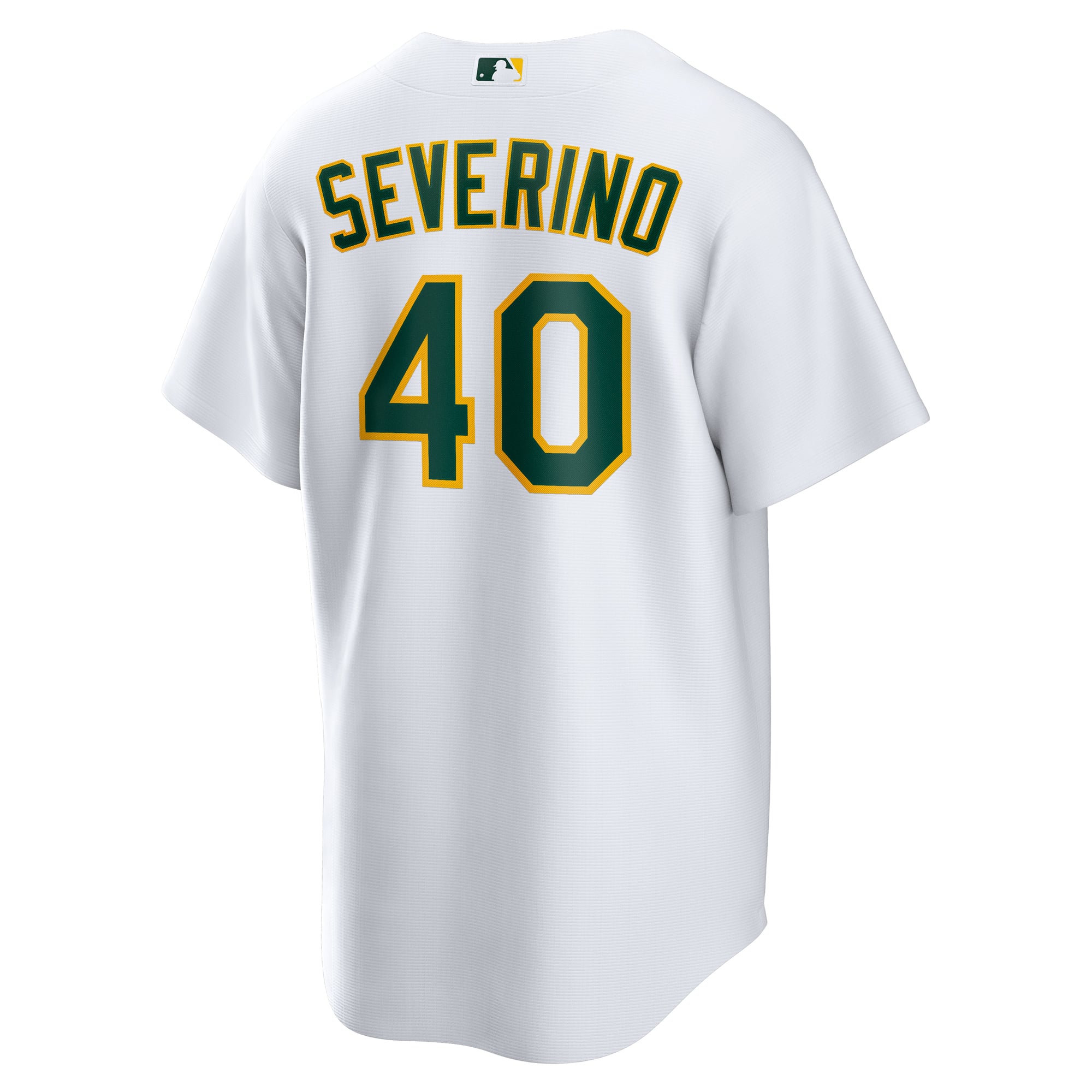 Men's Athletics Luis Severino Nike White Home Replica Jersey - 4