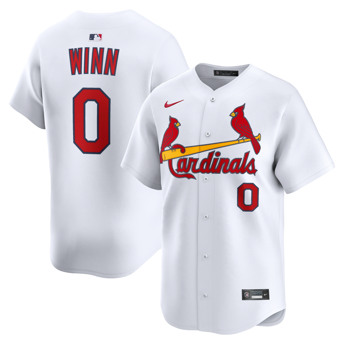 Men's St. Louis Cardinals Masyn Winn Nike White Home Limited Jersey - 2