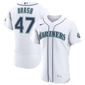 Men's Seattle Mariners Matt Brash Nike White Home 50th Season Authentic Jersey