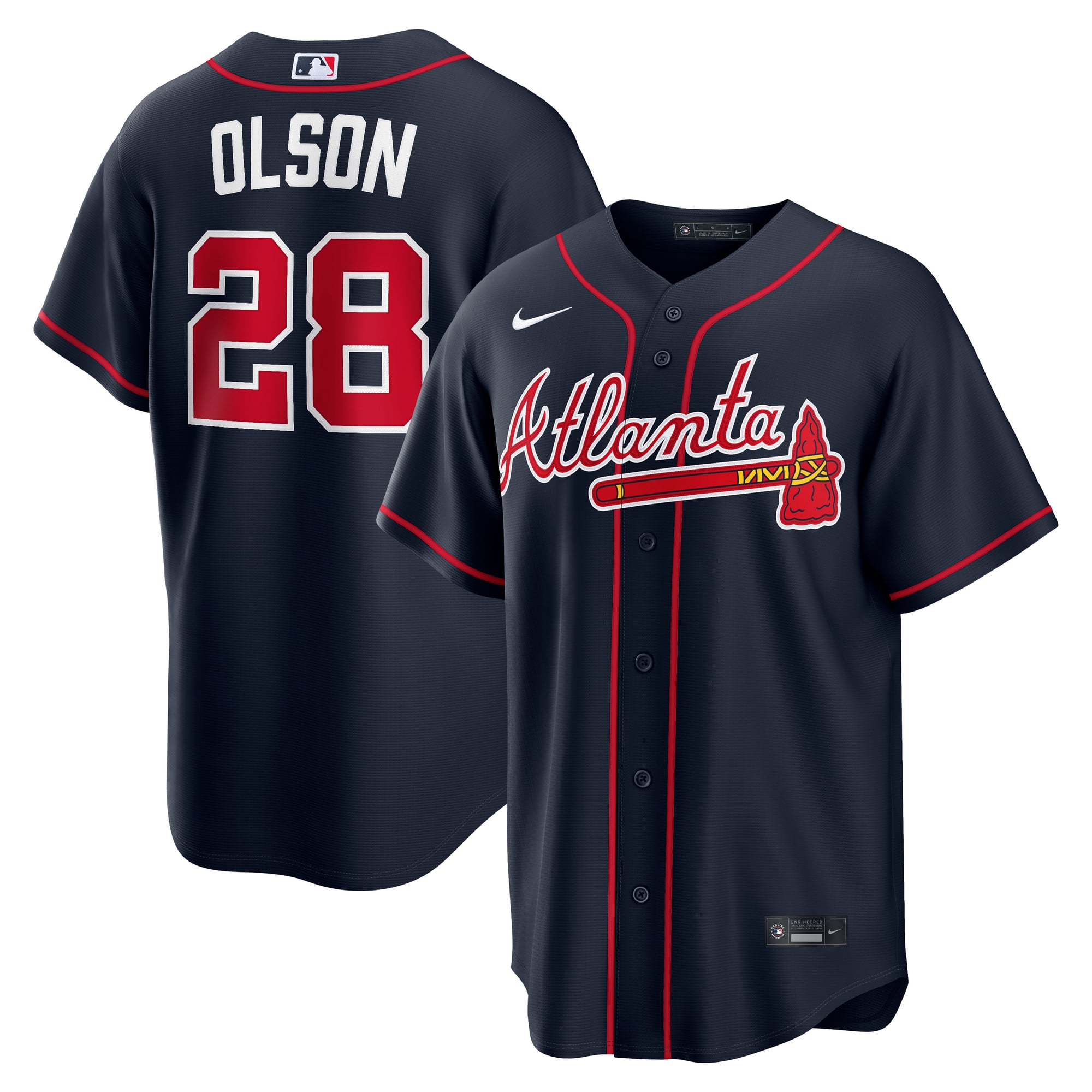 Men's Atlanta Braves Matt Olson Nike Navy Alternate Replica Jersey - 2