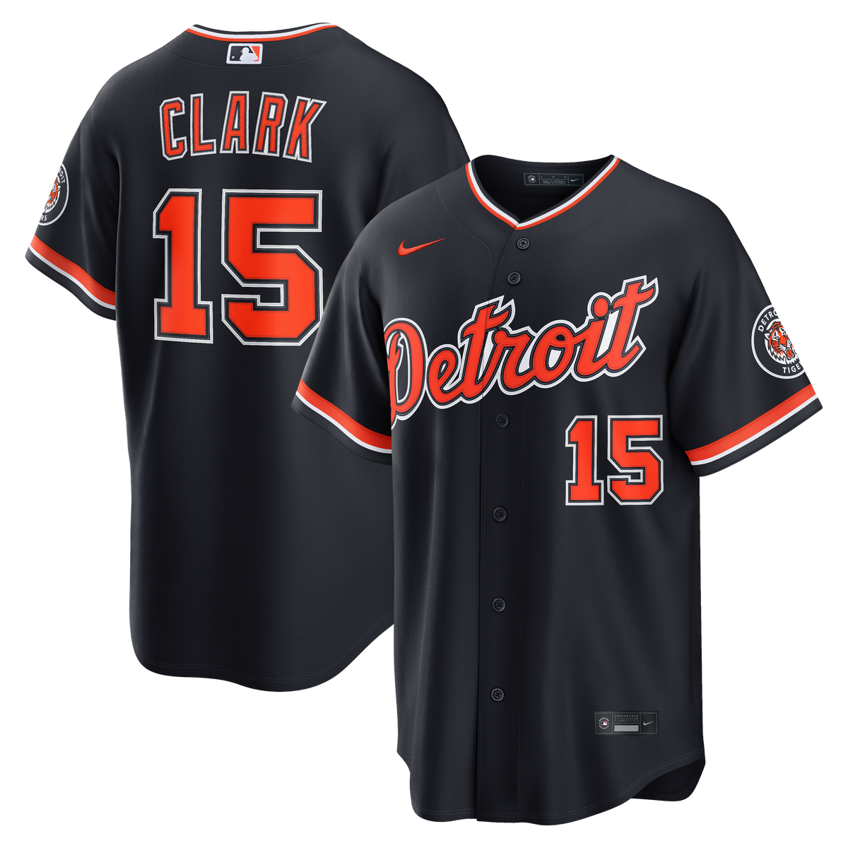 Men's Detroit Tigers Max Clark Nike Navy Alternate Stadium Jersey - 2