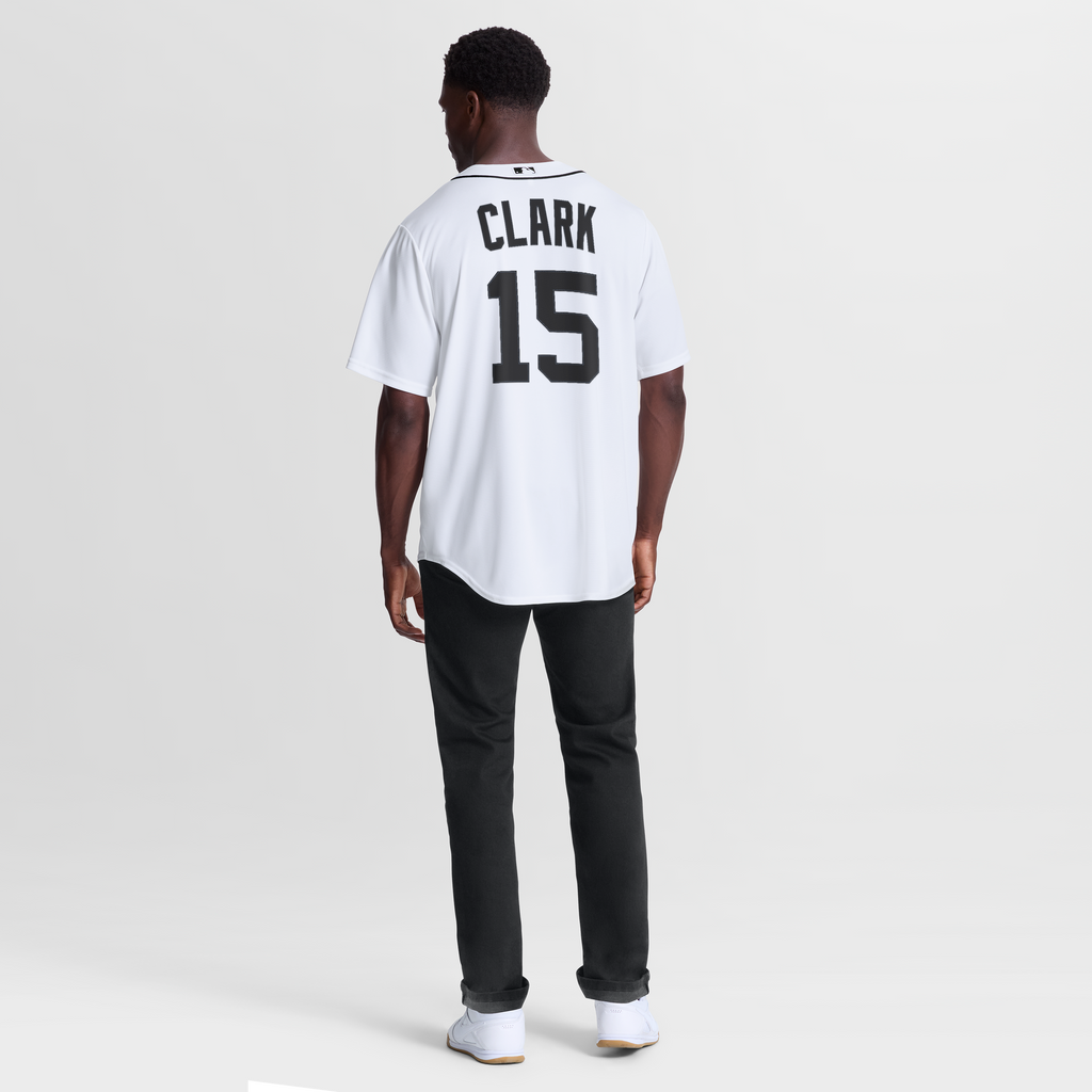 Men's Detroit Tigers Max Clark Nike White Home Replica Jersey - 4