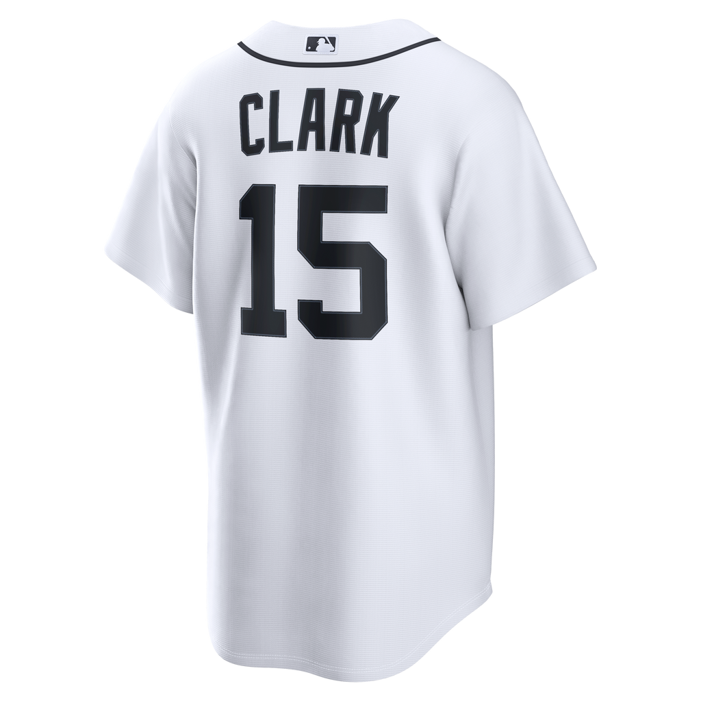 Men's Detroit Tigers Max Clark Nike White Home Replica Jersey - 6