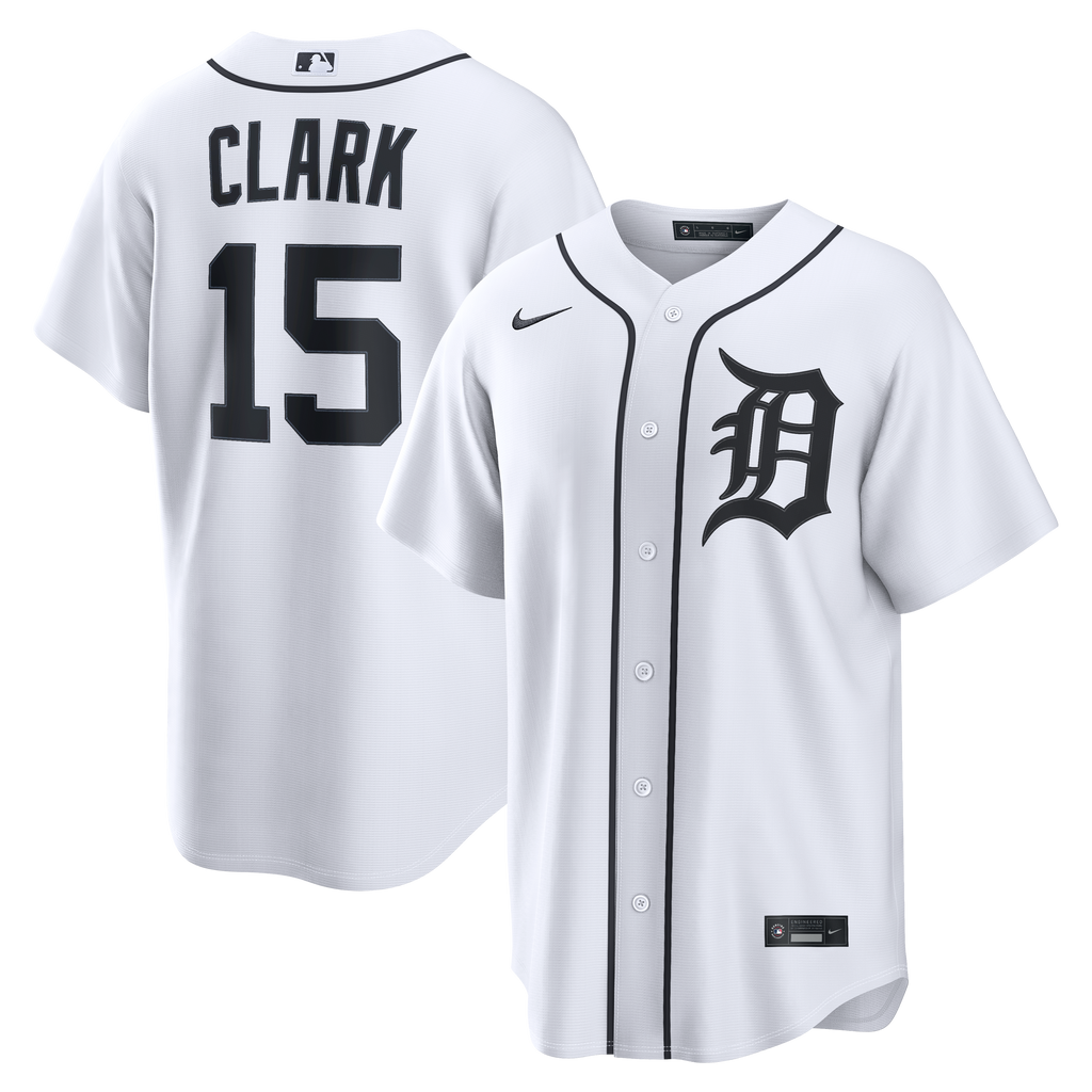 Men's Detroit Tigers Max Clark Nike White Home Replica Jersey