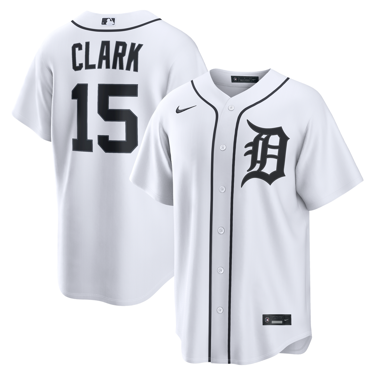 Men's Detroit Tigers Max Clark Nike White Home Replica Jersey