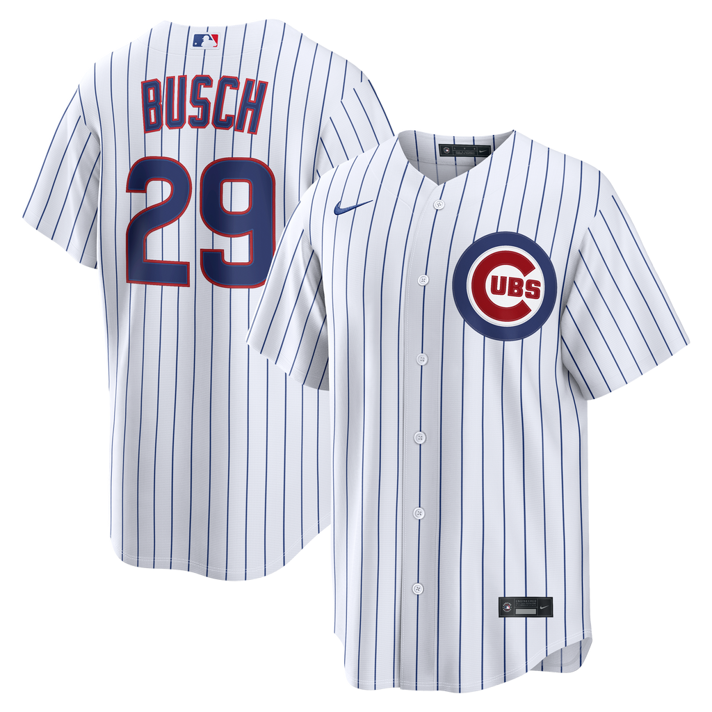 Men's Chicago Cubs Michael Busch Nike White Home Replica Jersey - 2