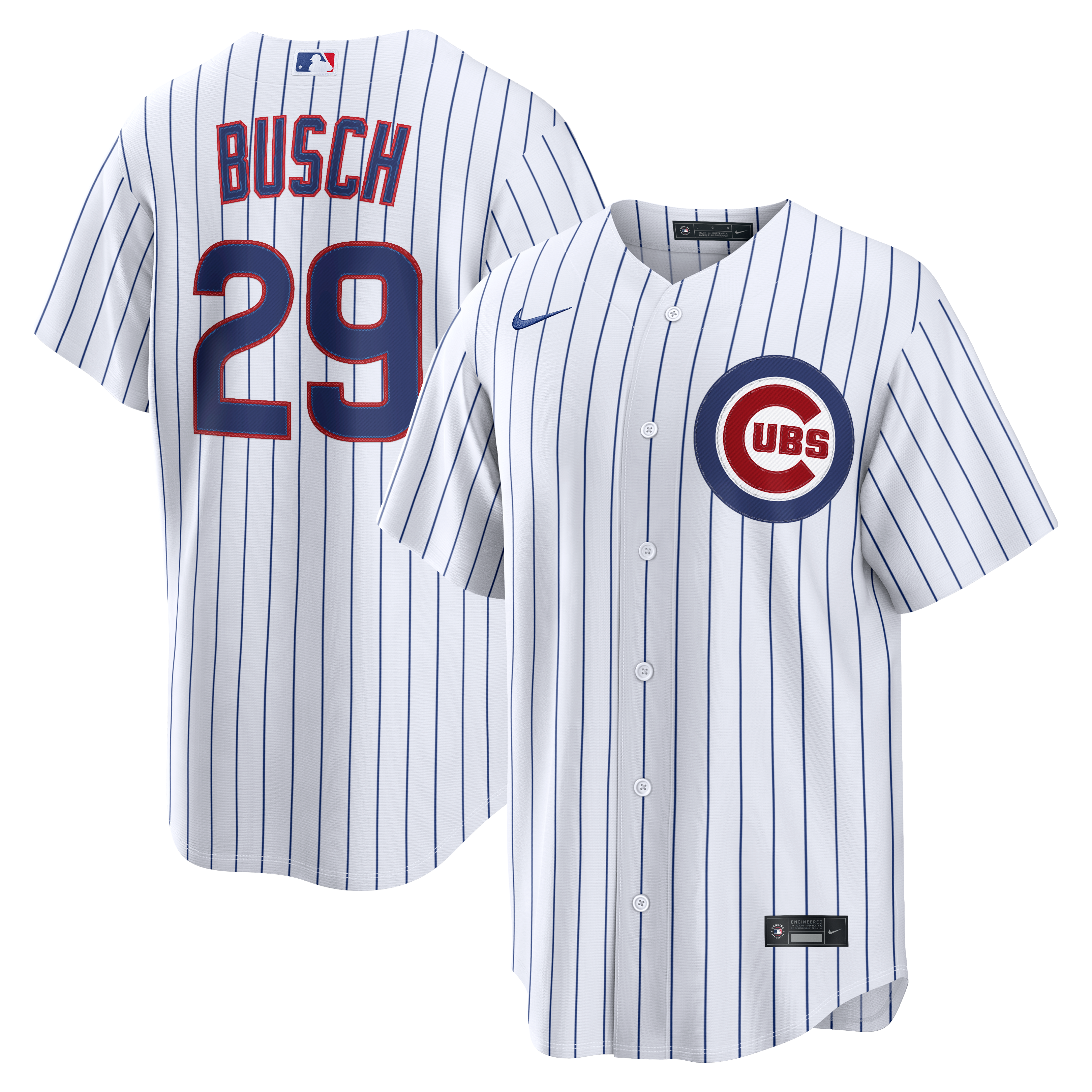Men's Chicago Cubs Michael Busch Nike White Home Replica Jersey - 2