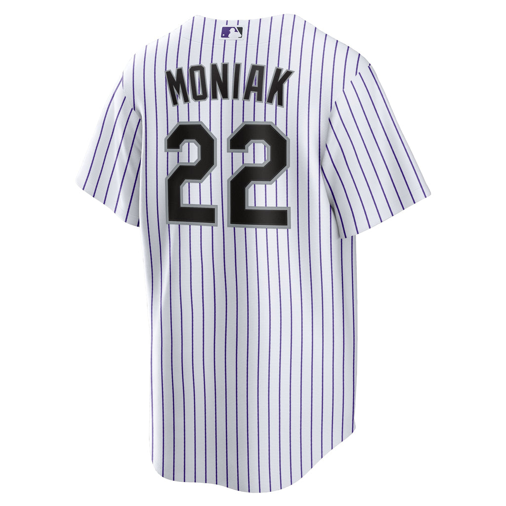 Men's Colorado Rockies Mickey Moniak Nike White Home Replica Jersey - 4