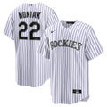 Men's Colorado Rockies Mickey Moniak Nike White Home Replica Jersey