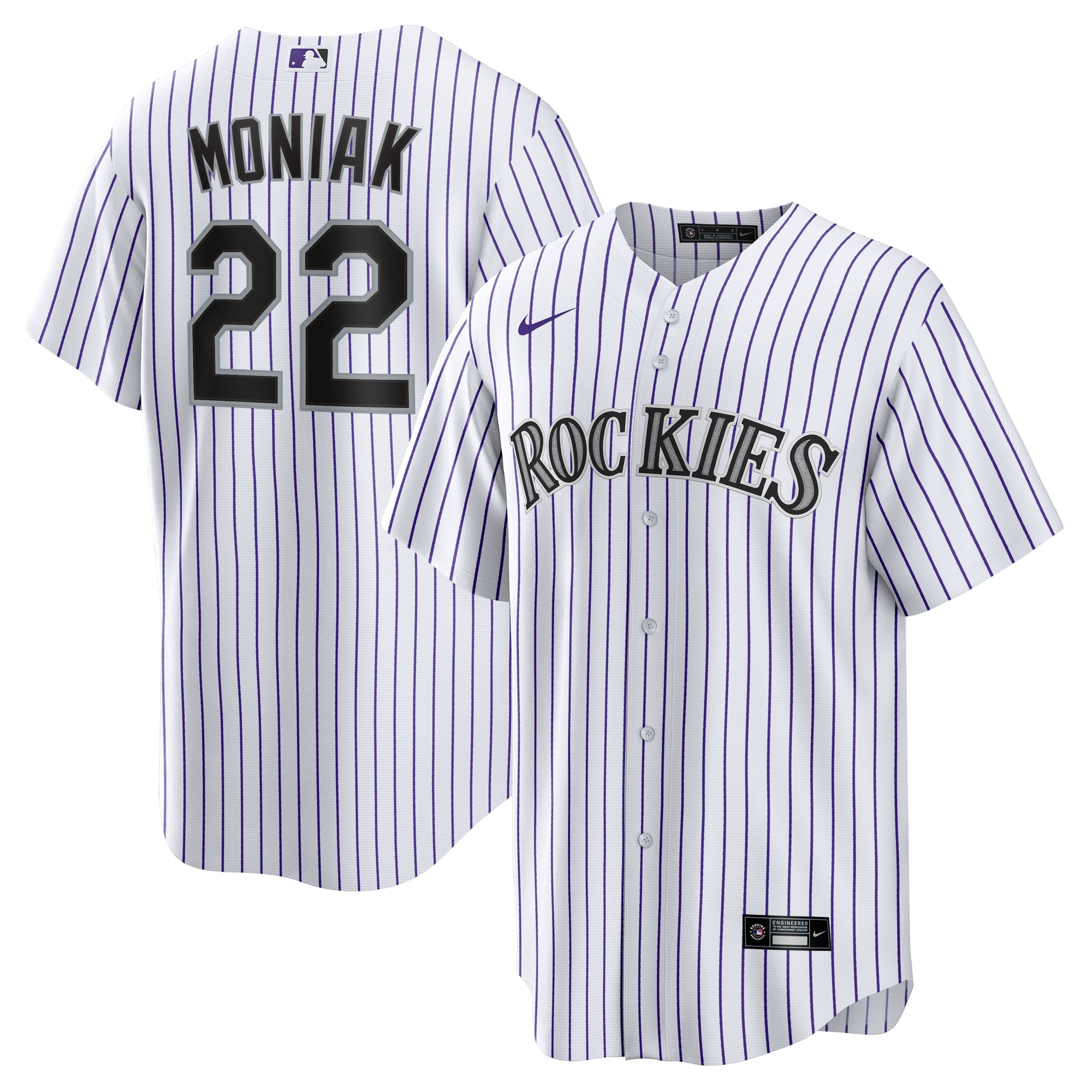 Men's Colorado Rockies Mickey Moniak Nike White Home Replica Jersey